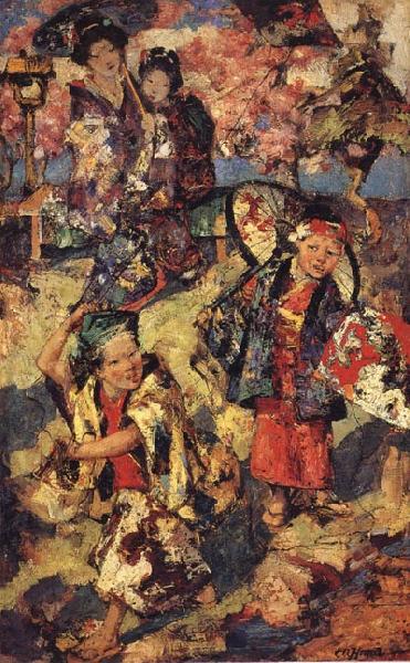 Edward Atkinson Hornel Kite Flying Japan